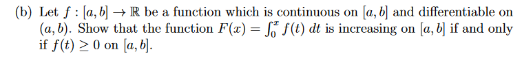 Solved B Let F [a B]→r Be A Function Which Is Continuous