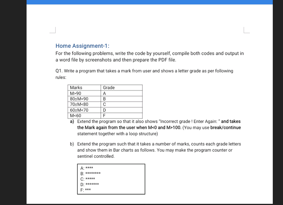 Solved Home Assignment-1: For the following problems, write | Chegg.com