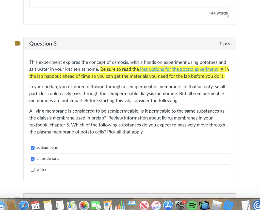 Solved 144 Words Question 3 1 Pts This Experiment Explores | Chegg.com