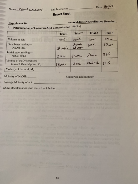 Date It . Name OUILLIRMLab Instructor Report Sheet An