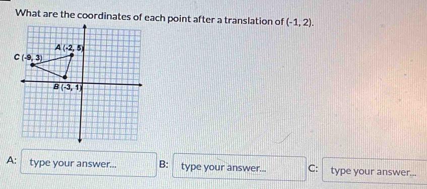 Solved What are the coordinates of each point after a | Chegg.com
