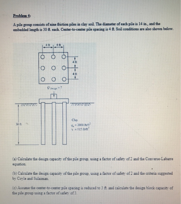 Solved Problem 4 A pile group consists of nine friction