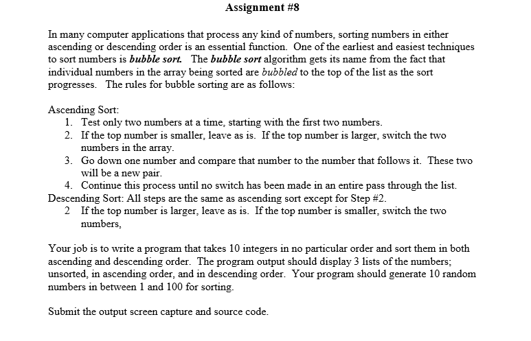 Assignment #8 In many computer applications that | Chegg.com