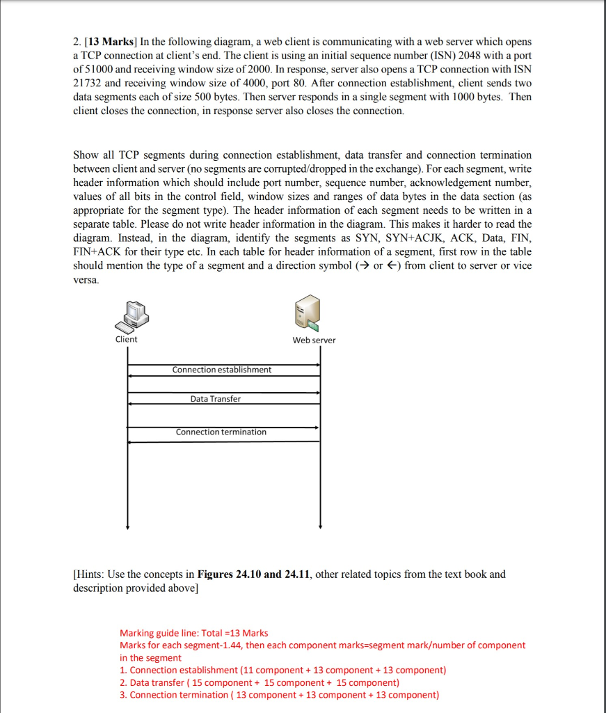 Transport layer homework picture