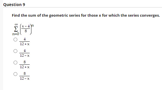 Solved Find the sum of the geometric series for those x for | Chegg.com
