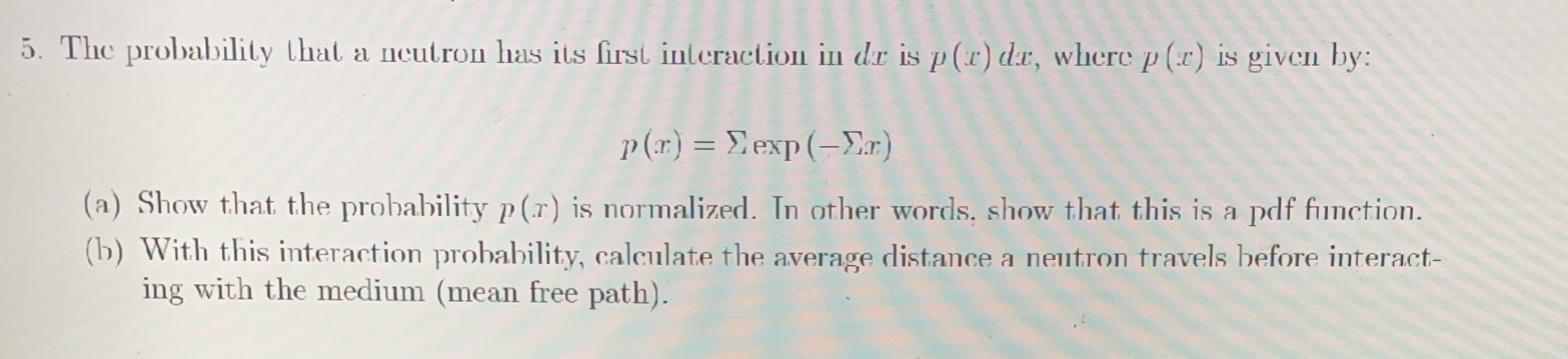 Solved The Answer To Part B Is 1/Σ But I Don’t Understand | Chegg.com