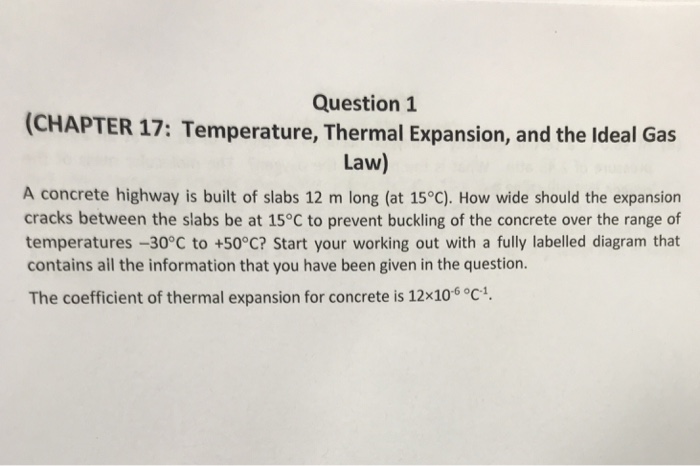 Solved Question 1 (CHAPTER 17: Temperature, Thermal | Chegg.com