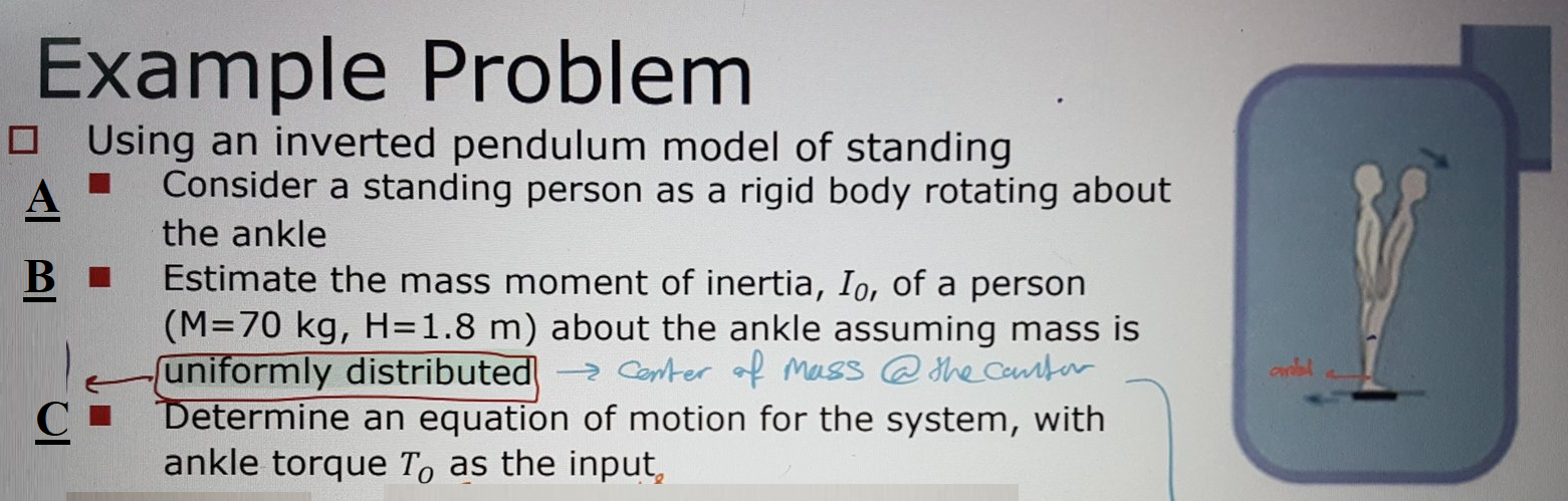 Solved Example Problem o Using an inverted pendulum model of | Chegg.com