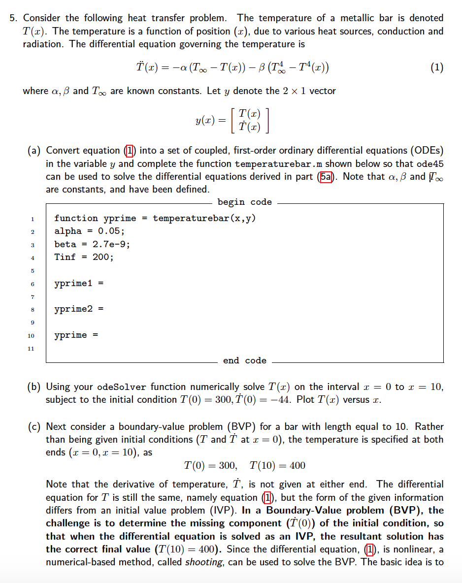 In Matlab Here Is The Code For The Previous Parts Chegg Com