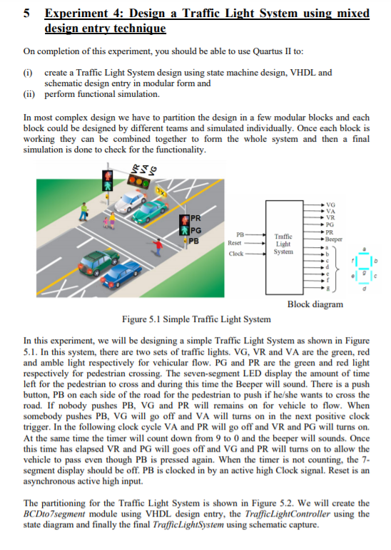 5 Experiment 4 Design a Traffic Light System using