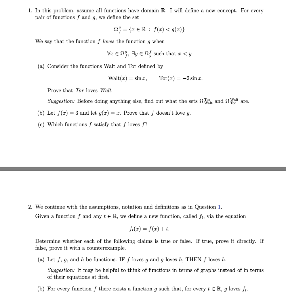 Solved 1 In This Problem Assume All Functions Have Doma Chegg Com