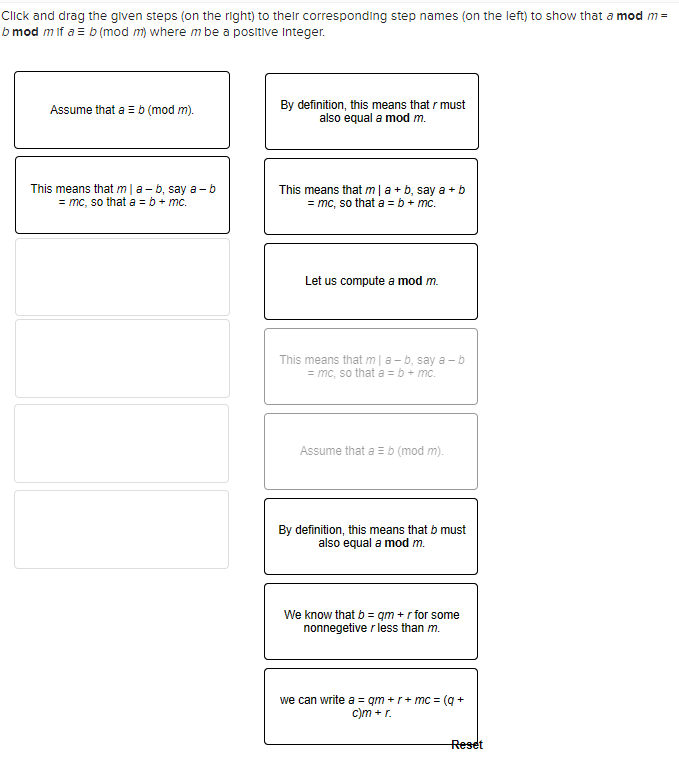 Solved Click And Drag The Given Steps (on The Right) To | Chegg.com