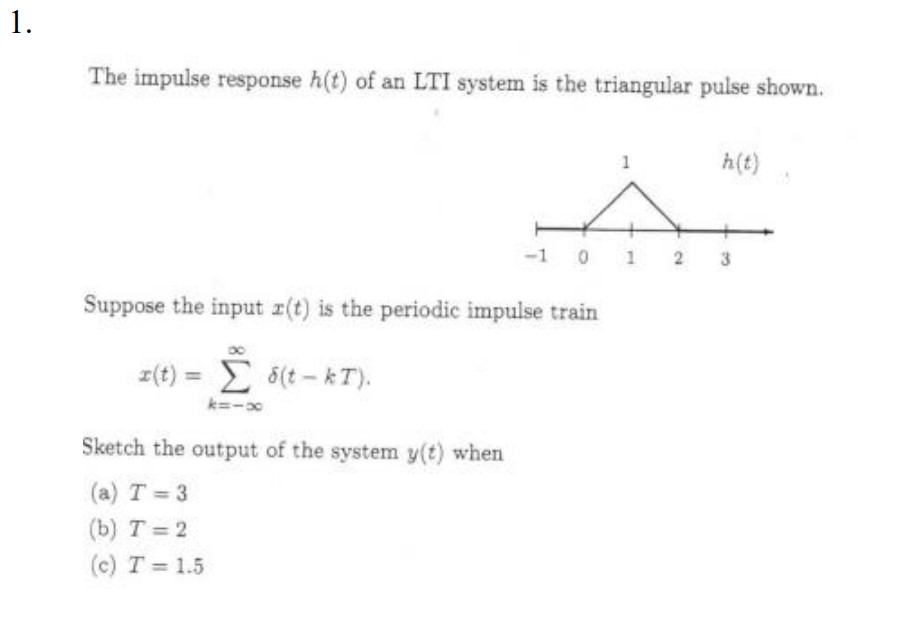 Solved The Impulse Response H T Of An Lti System Is The