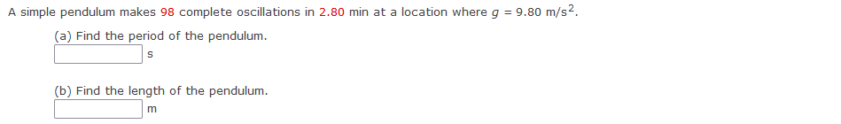 Solved A Simple Pendulum Makes 98 Complete Oscillations In | Chegg.com