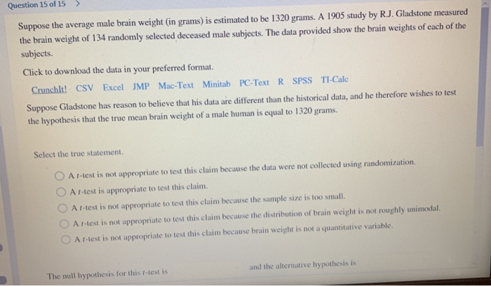 null hypothesis for t test