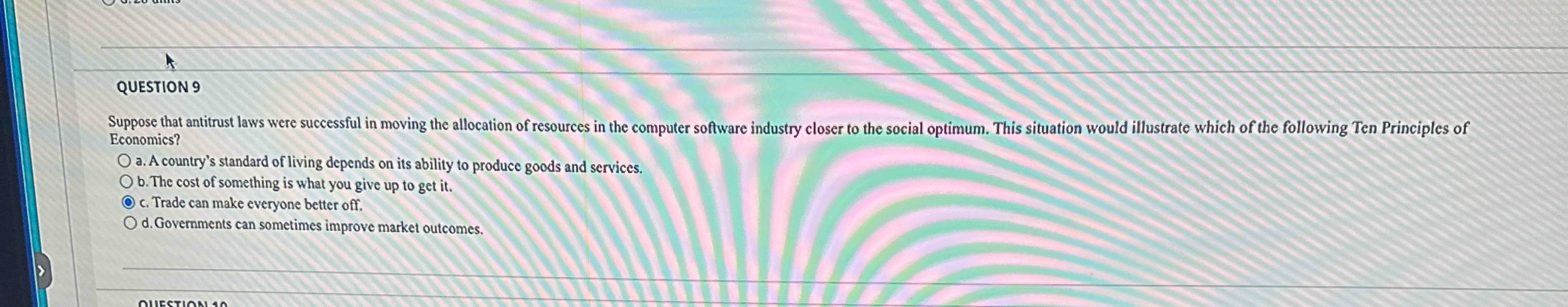 Solved QUESTION 9 ﻿Economics?a. ﻿A country's standard of | Chegg.com