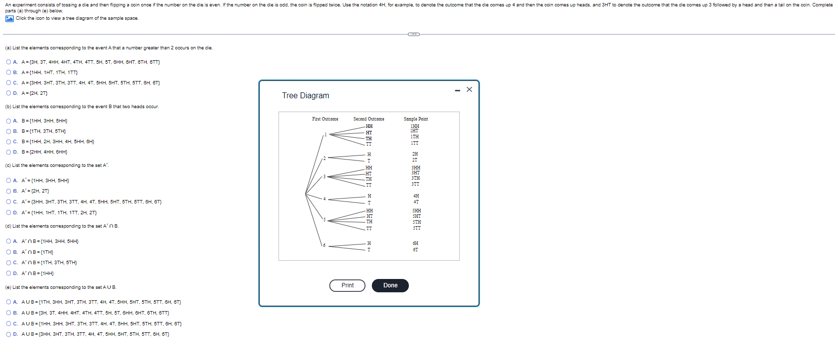 Solved (a) List the elements corresponding to the event A | Chegg.com