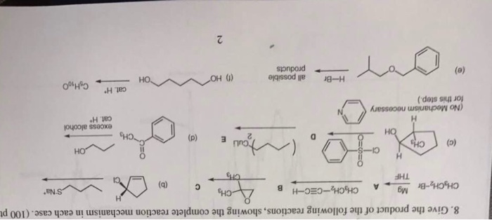 Solved Give The Product Of The Following Reactions Showing Chegg