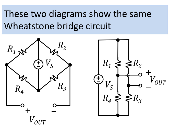 Solved These two diagrams show the same Wheatstone bridge | Chegg.com