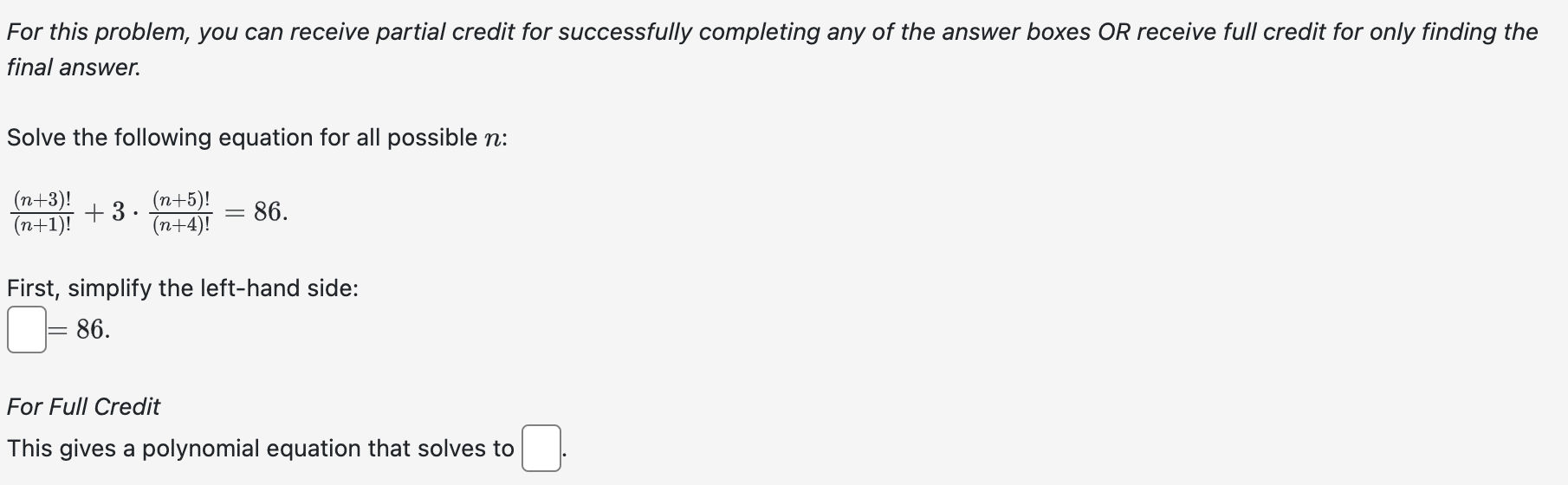 Solved For this problem, you can receive partial credit for | Chegg.com