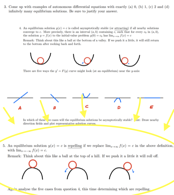 Solved 3. Come up with examples of autonomous differential | Chegg.com