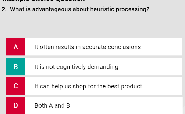 Solved What is advantageous about heuristic processing?It | Chegg.com