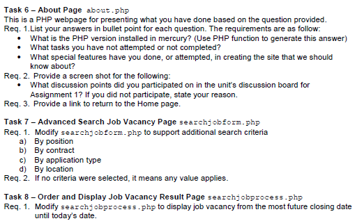 Solved Task 1 - Home Page Index.php This Web Page Contains: | Chegg.com