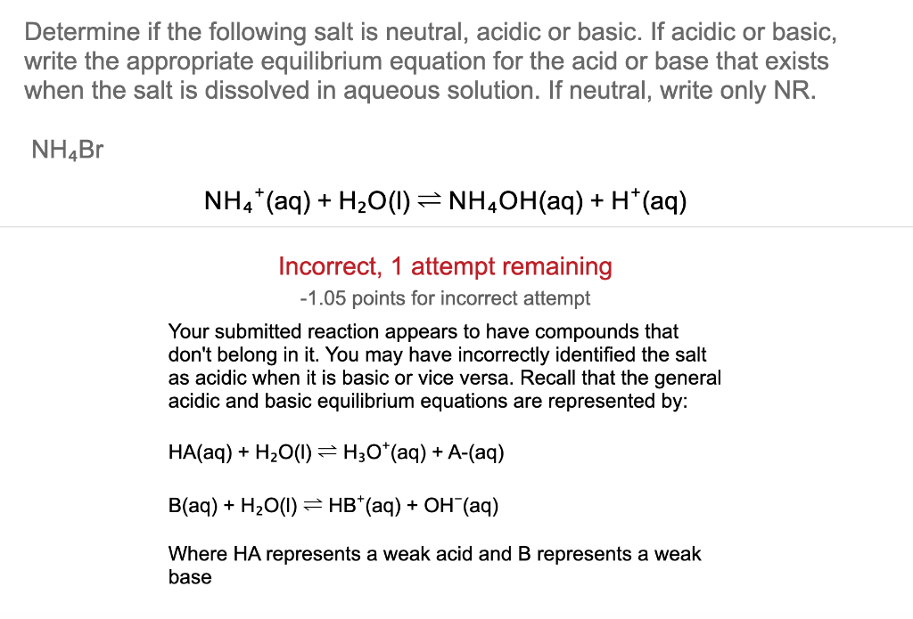 Solved Determine If The Following Salt Is Neutral Acidic Or