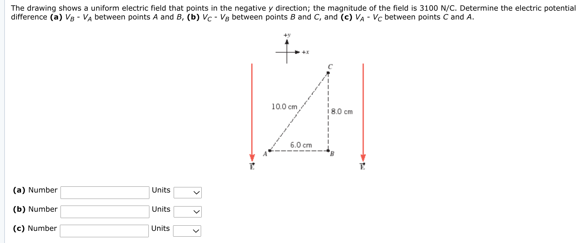 Solved The Drawing Shows A Uniform Electric Field That | Chegg.com