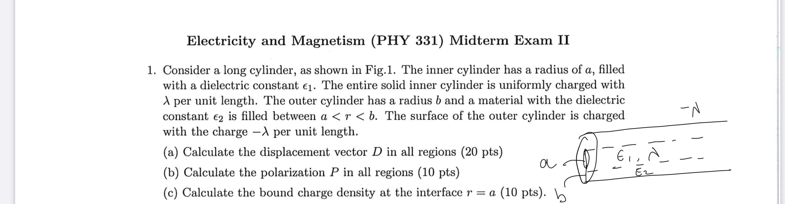 Solved Electricity And Magnetism (PHY 331) Midterm Exam II | Chegg.com