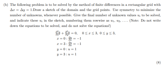 Solved (b) The Following Problem Is To Be Solved By The | Chegg.com