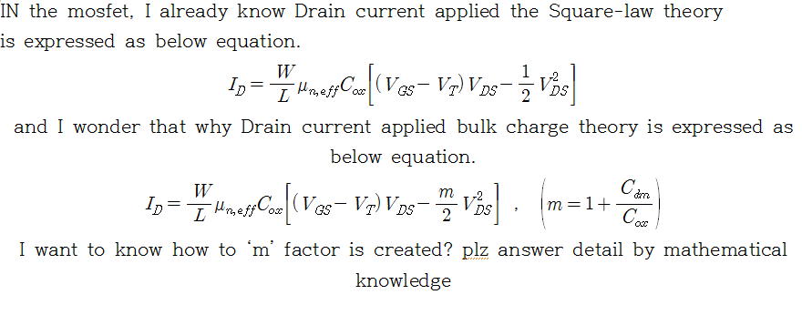 Mos Fet Current Equation