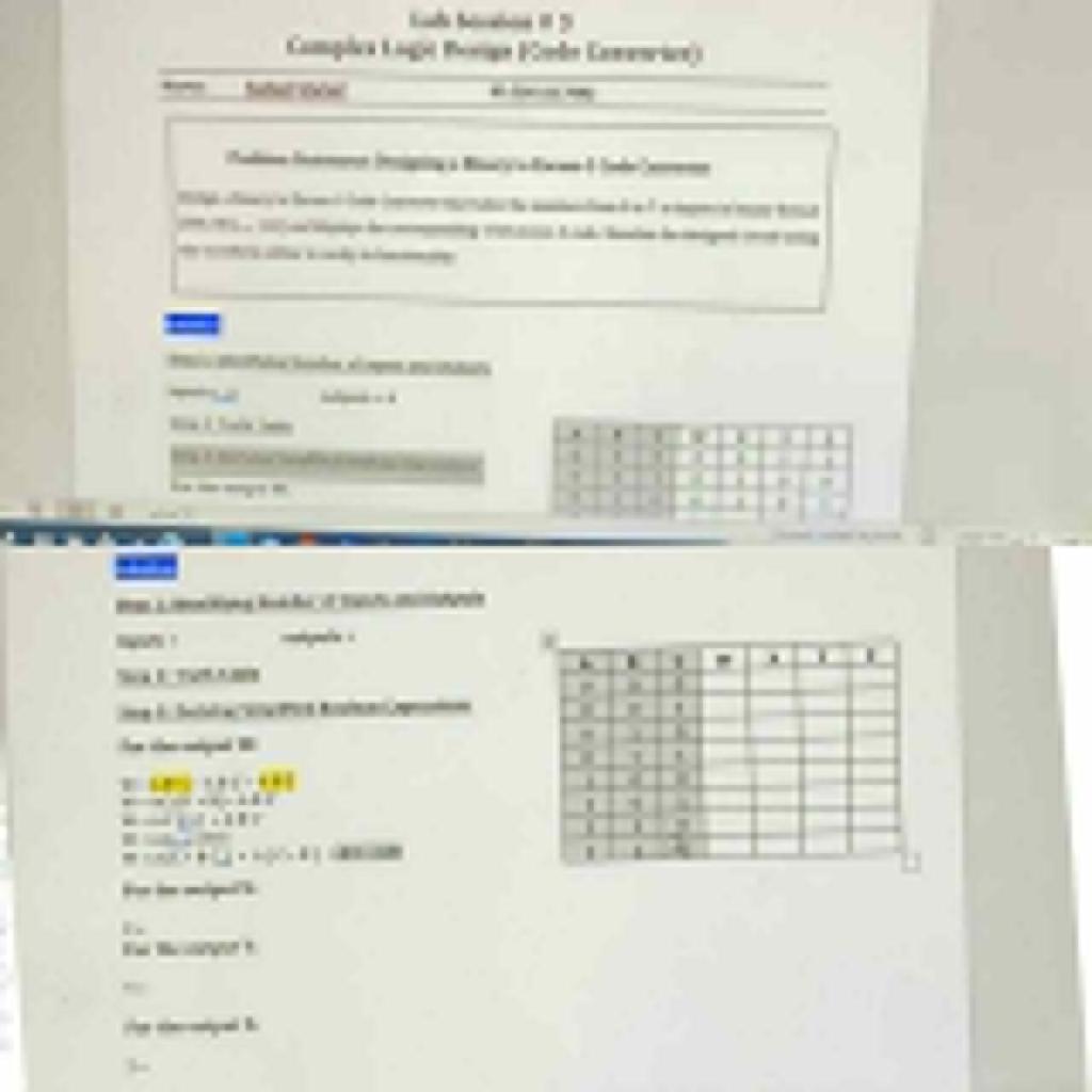 Solved Lab Session # 3 Complex Logic Design (Code Converter) | Chegg.com