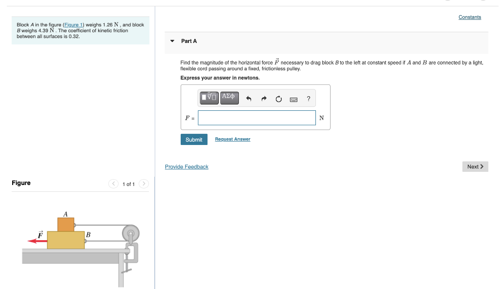 Solved Constants Block A In The Figure (Figure 1) Weighs | Chegg.com