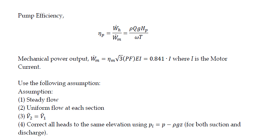 Solved Project 1 Quesiton 1: Calculation of pump | Chegg.com