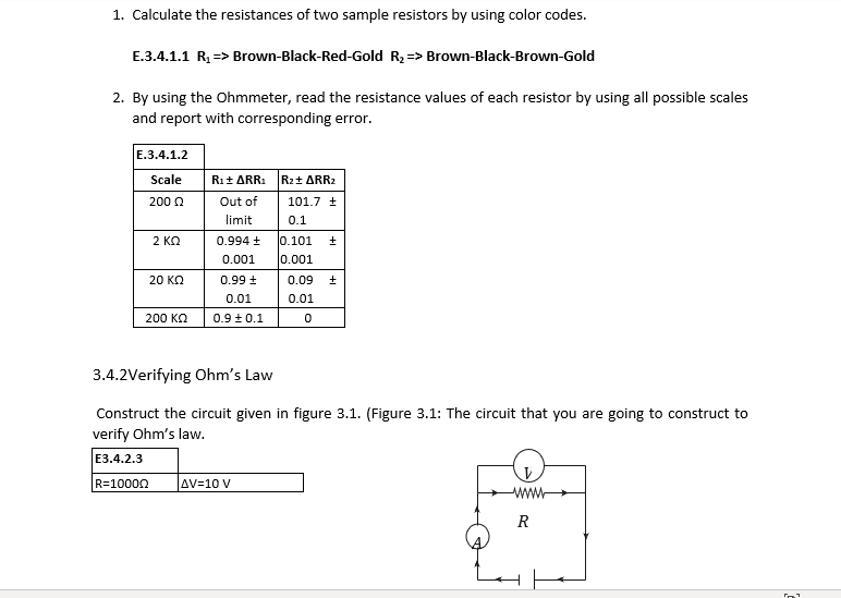 Solved 1. Calculate the resistances of two sample resistors | Chegg.com