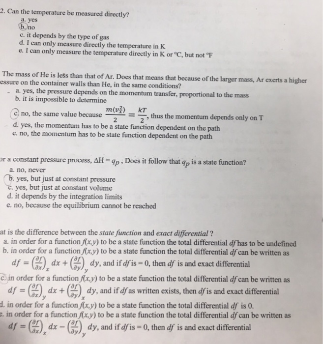 Solved 2. Can the temperature be measured directly? a, yes