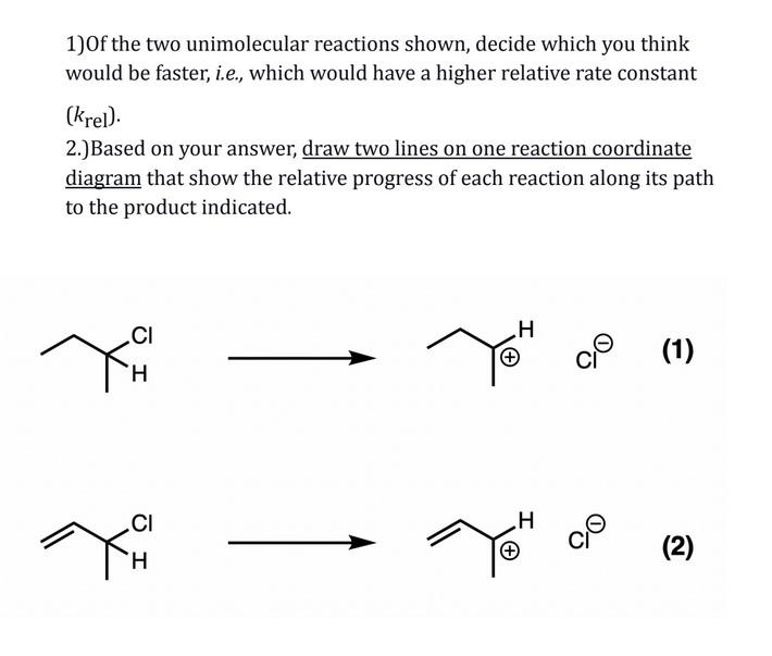 Solved 1)Of The Two Unimolecular Reactions Shown, Decide | Chegg.com