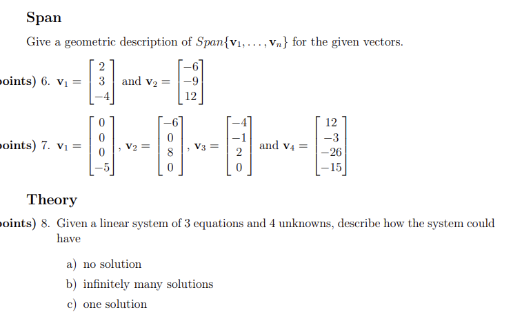 Solved Use Gaussian Elimination to solve the following | Chegg.com