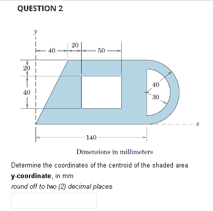 Solved QUESTION 1 U1mensions in millimeters Determine the | Chegg.com