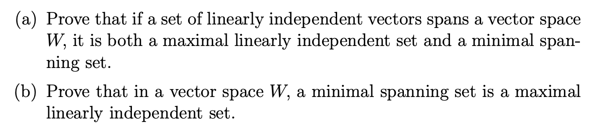 Solved (a) Prove that if a set of linearly independent | Chegg.com