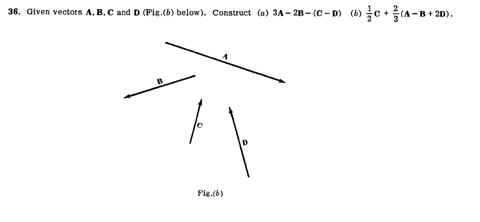 Solved Construct (a) 3A-2B-(C-D) (b) C +-(A-B + 2D). 36. | Chegg.com