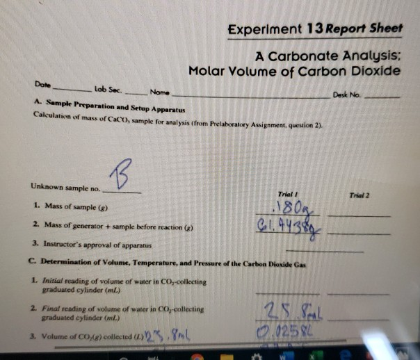 experiment 13 report sheet