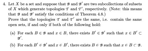 Solved 4. Let X Be A Set And Suppose That B And B′ Are Two | Chegg.com