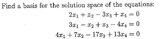 Solved Find a basis for the solution space of the equations: | Chegg.com