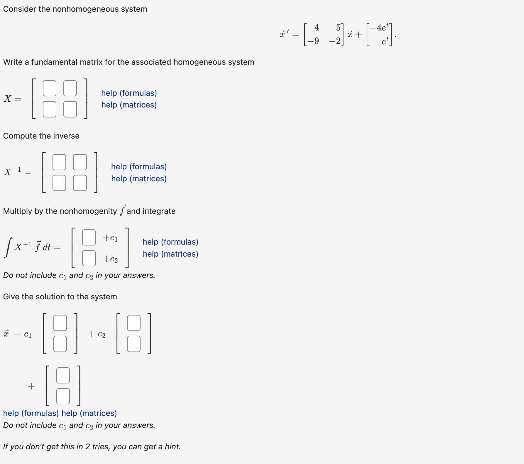 Solved Consider the nonhomogeneous | Chegg.com
