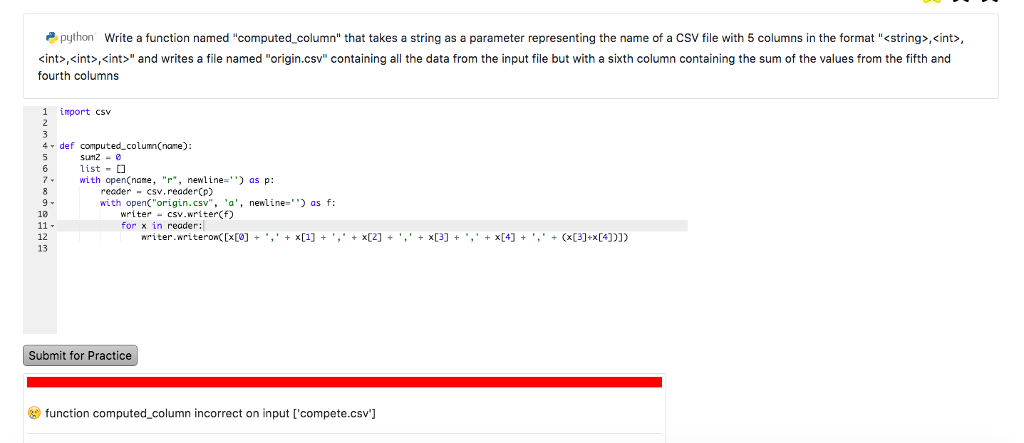 Solved Python Write A Function Named computed column That Chegg