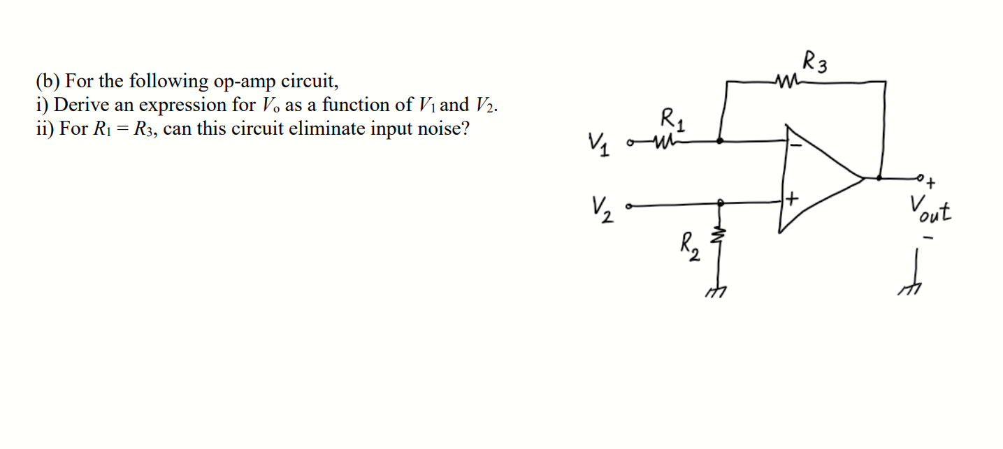 Solved R3 (b) For The Following Op-amp Circuit, I) Derive An | Chegg.com