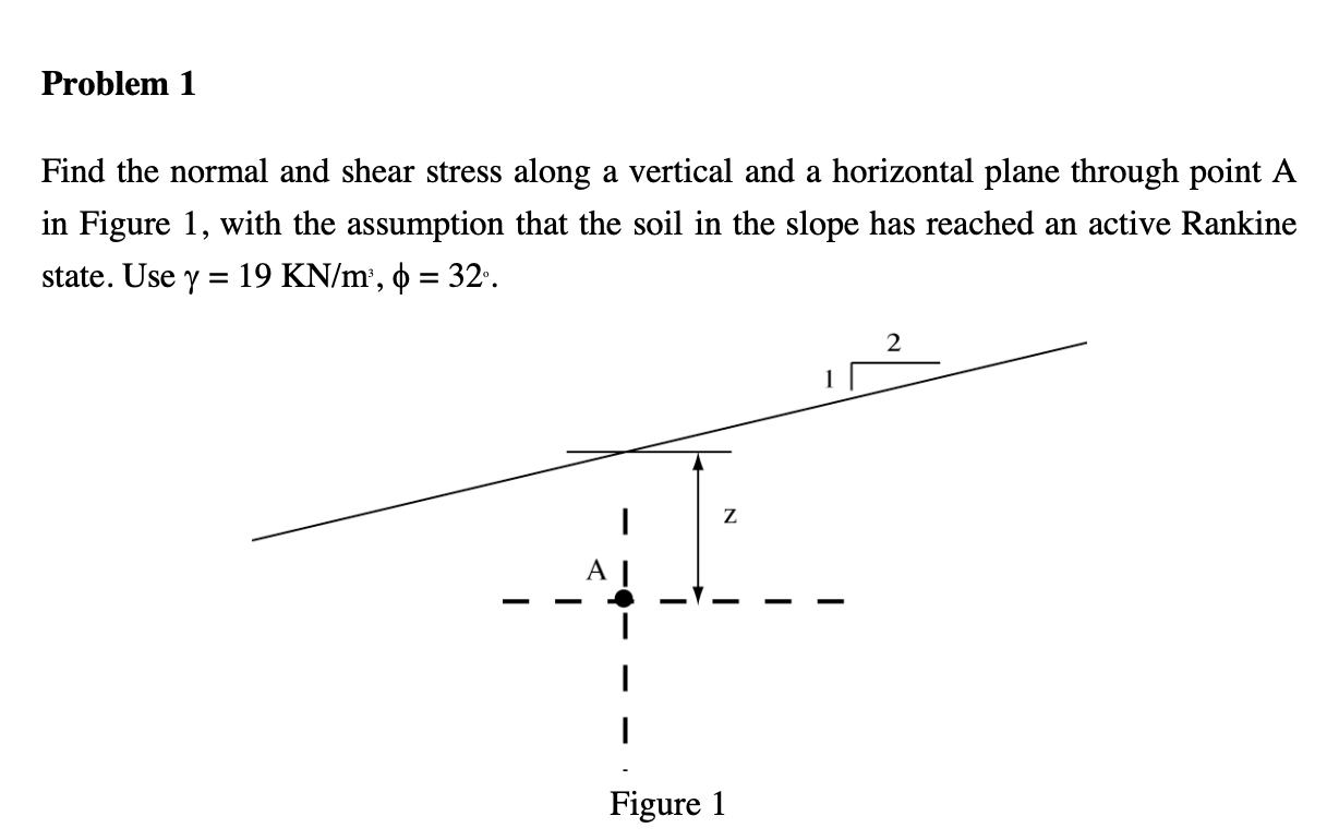 Solved Problem 1 Find the normal and shear stress along a | Chegg.com
