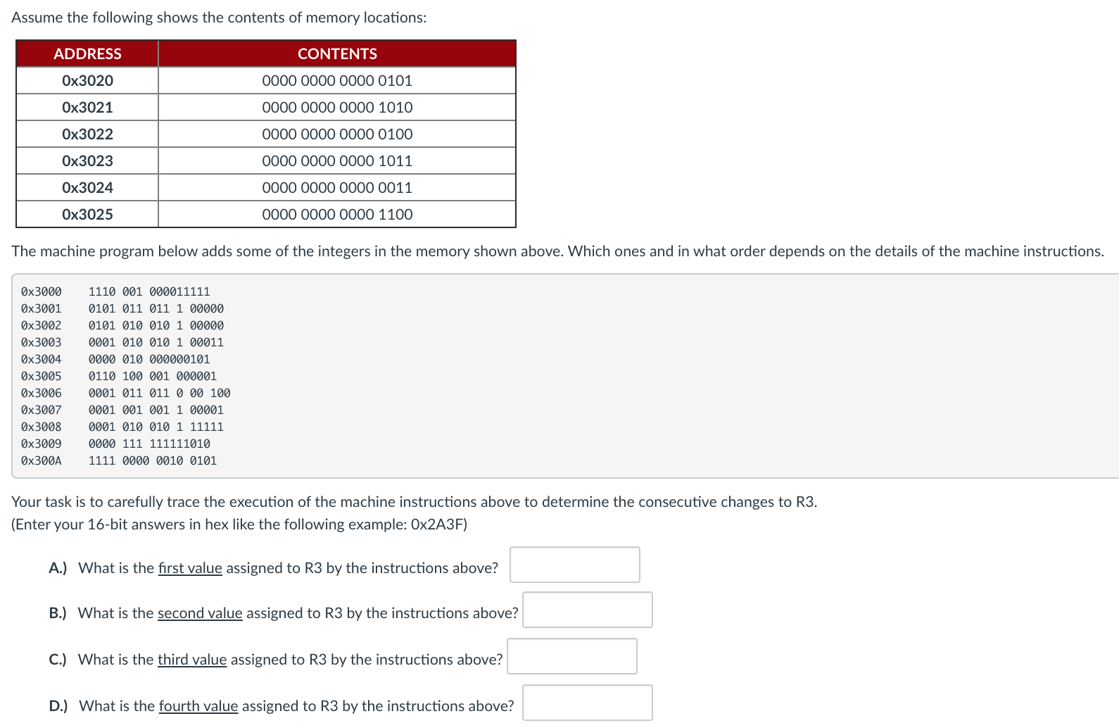 solved-assume-the-following-shows-the-contents-of-memory